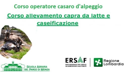 Immagine per il contenuto "Aperte le iscrizioni ai corsi per operatore casaro d'alpeggio e allevamento della capra da latte "