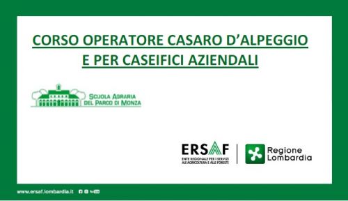 Immagine per il contenuto "Corso Operatore casaro d’alpeggio e di caseificio aziendale "