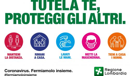 Immagine per il contenuto "Continua la campagna di comunicazione "CORONAVIRUS FERMIAMOLO INSIEME" promossa da Regione Lombardia"